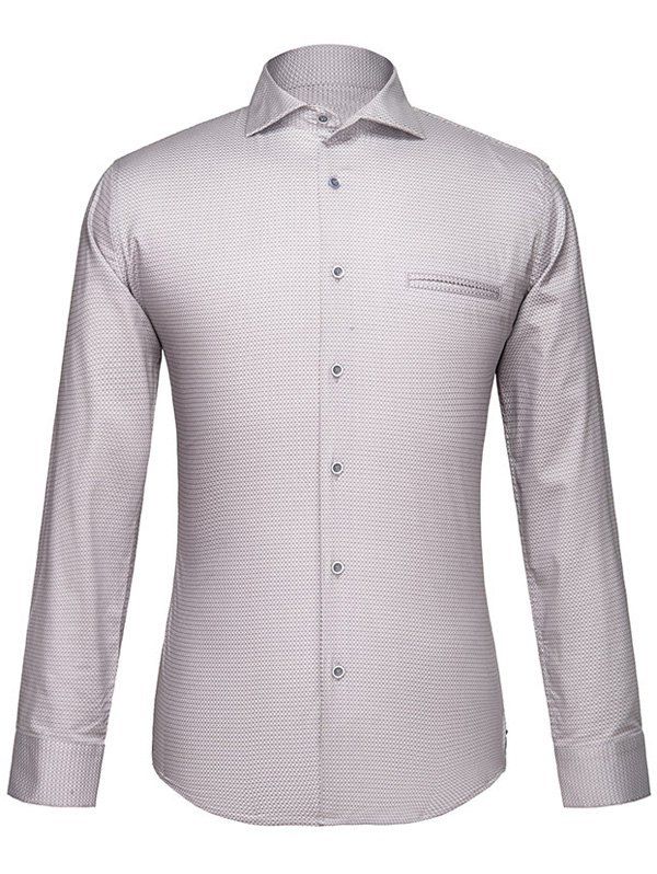 

Men's Turn-Down Collar Circle Printed Long Sleeve Shirt, Colormix