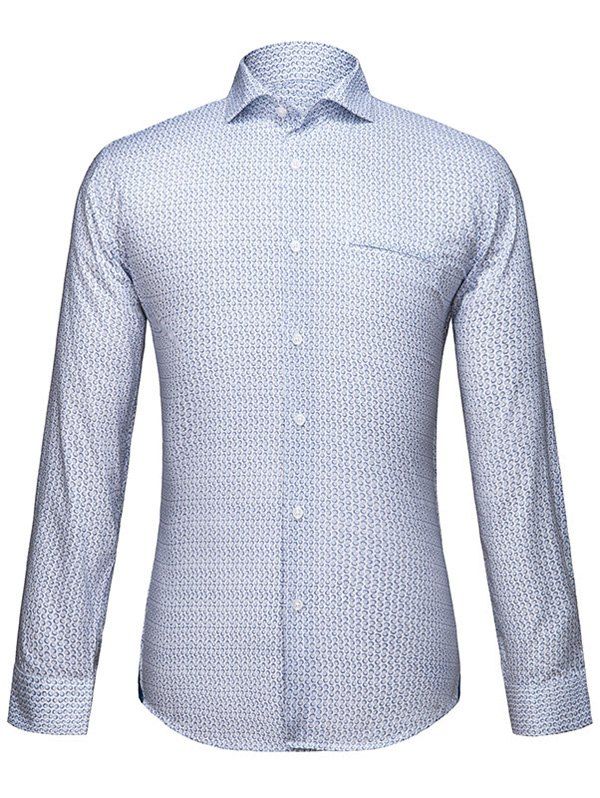 

Men's Turn-Down Collar Fashion Printed Long Sleeve Shirt, Colormix