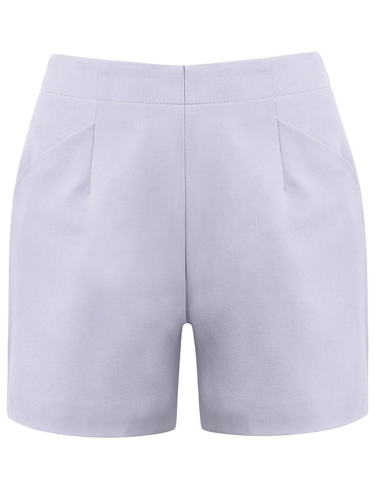

Slimming Women' High-Waisted A-line Shorts, Light gray