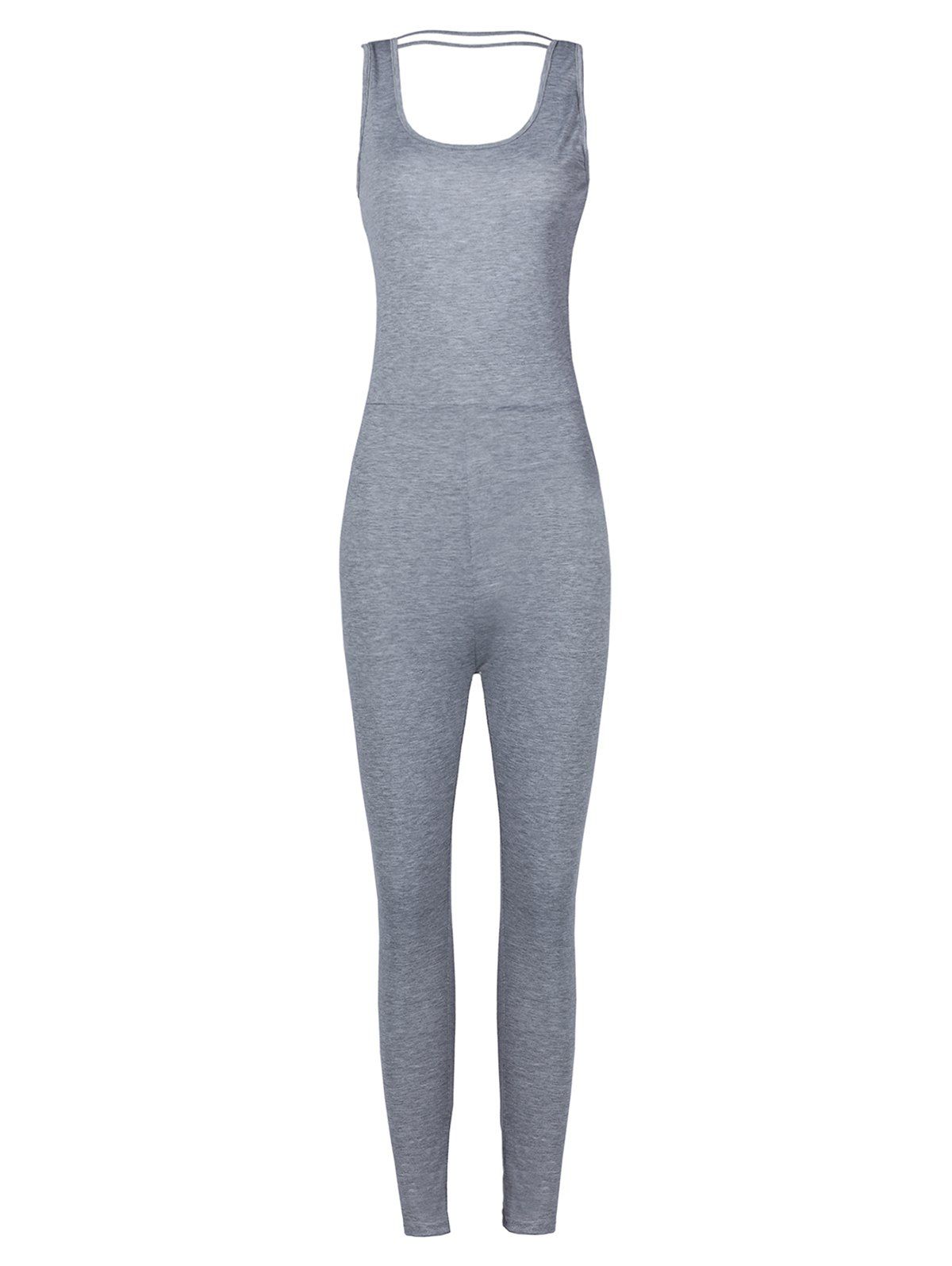 

Trendy Sleeveless Backless Jumpsuit For Women, Gray