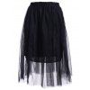 Elastic Waist Puff Five Layers Tulle Skirt - BLACK FREE SIZE