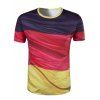 Men 's  Collar couleur T-shirt Bloc d'impression Slim Fit Round - multicolore 2XL