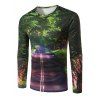 Collar Slim Fit Round T-Shirt Boulevard Impression Men 's - multicolore 2XL