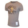 Men's Round Neck Dog Print Short Sleeves T-Shirt - café XL