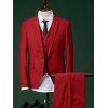 Minceur unique poitrine revers manches longues hommes d  'Three-Piece Suit (Blazer + Gilet + Pantalon) - Rouge L