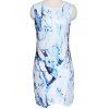 Trendy Sleeveless Round Neck Skinny Slimming Printed Women's Dress - Blanc L
