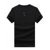 Minceur Design Bouton T-Shirt Men 's  Solid Color - Noir L