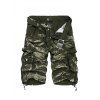 Camouflage Coton Blends multi-poches Zipper Fly Straight Leg Men  's Cargo Shorts - Vert 38
