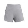 Simple Women's Solid Color High Waist Pockets Shorts - LIGHT GRAY M