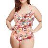 Les femmes à la mode d  'Plus Size sweetheart Neck Floral One-Piece Swimsuit - Rose 5XL