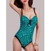 Backless Imprimer Cutout Lace Up Lady s 'Swimsuit - Vert 4XL