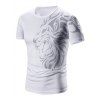 T-Shirt à Manches Courtes et à Col Rond d'Impression pour Homme - Blanc XL