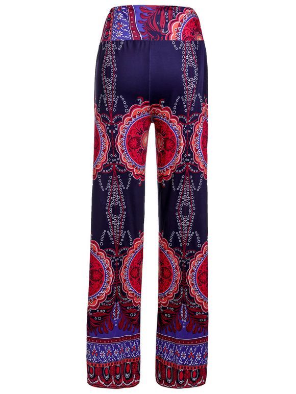 Pantalon style ethnique imprimé floral taille élastique Exumas pour les femmes - multicolore XL