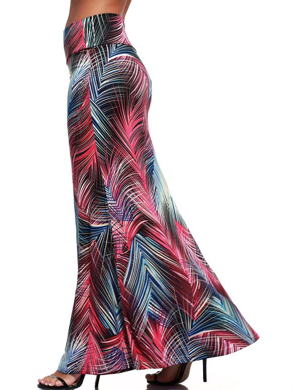 Chic Pine Needle Imprimer Jupe longue pour les femmes - multicolore 3XL