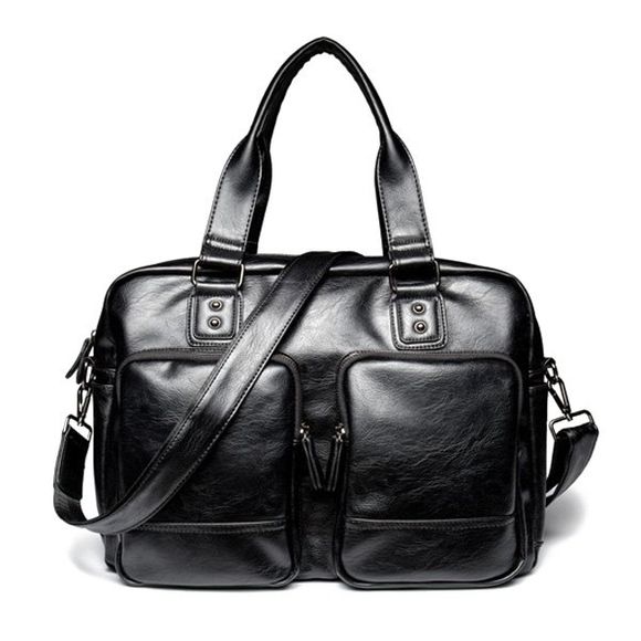 Simple Black Color et Zip Design Men's 's Briefcase - Noir 