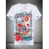 Men's Casual Rooster Printed T-Shirt - Blanc 2XL