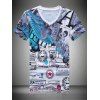 T-Shirt Casual lettres Impression Men 's - multicolore 2XL