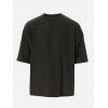 Men's Solid Color Loose Half Sleeves T-Shirt - Noir L