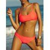 Les femmes de l 'Flounce Graceful Pure Color Bikini - Saumon XL