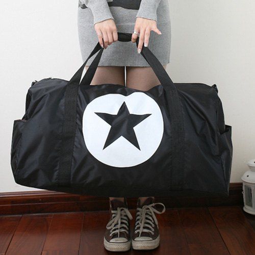 Casual Couleur Noir et Star Design Femmes  's sac fourre-tout - Noir 