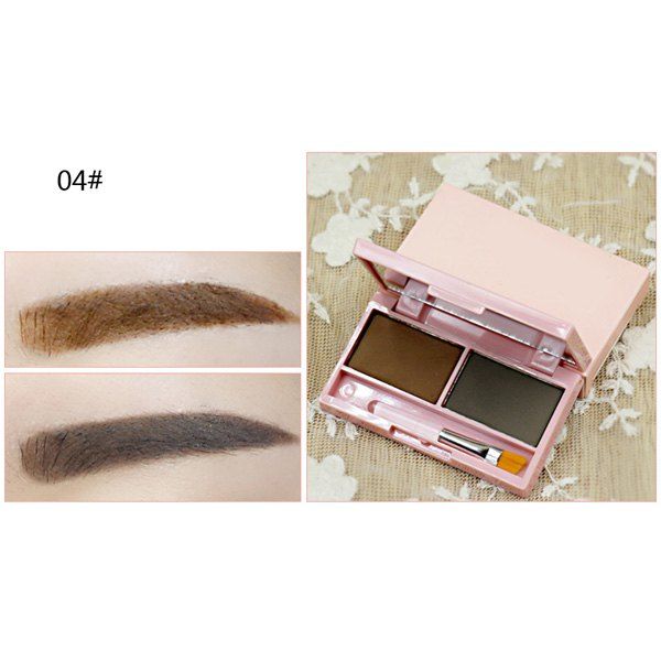

Cosmetic 2 Colours Long Wear Waterproof Smudge-Proof Eyebrow Powder Palette with Brush and Mirror, 04