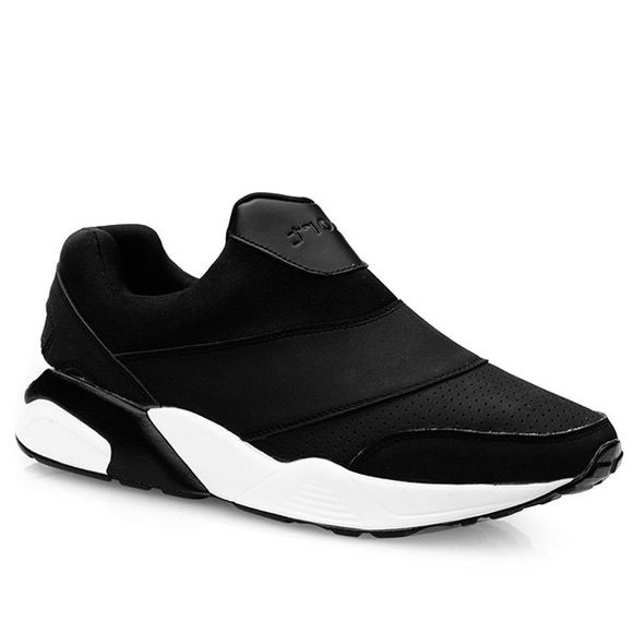 Leisure Slip-On and Solid Color Design Men's Athletic Shoes - Noir 41