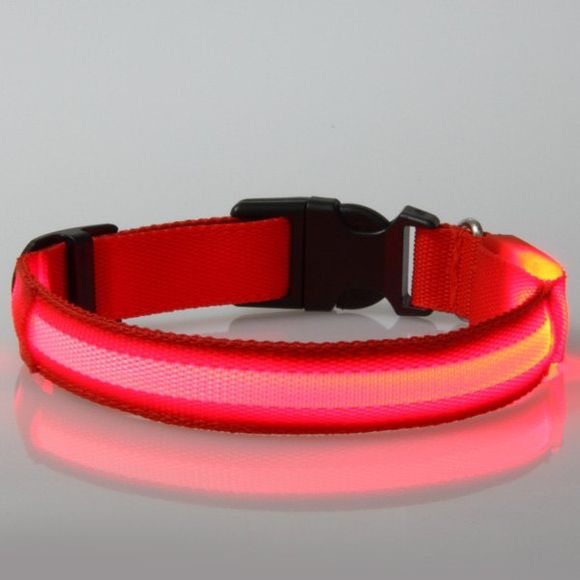 Élégant LED Collar bande lumineuse design Night Walk For Dogs - Rouge L