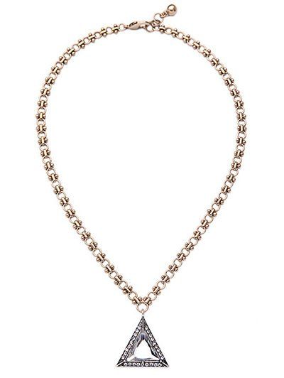 Chic strass Faux Gem Collier Triangle - d'or 