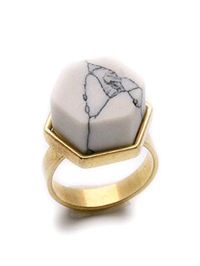 Chic Hexagon Stone Ring - d'or 