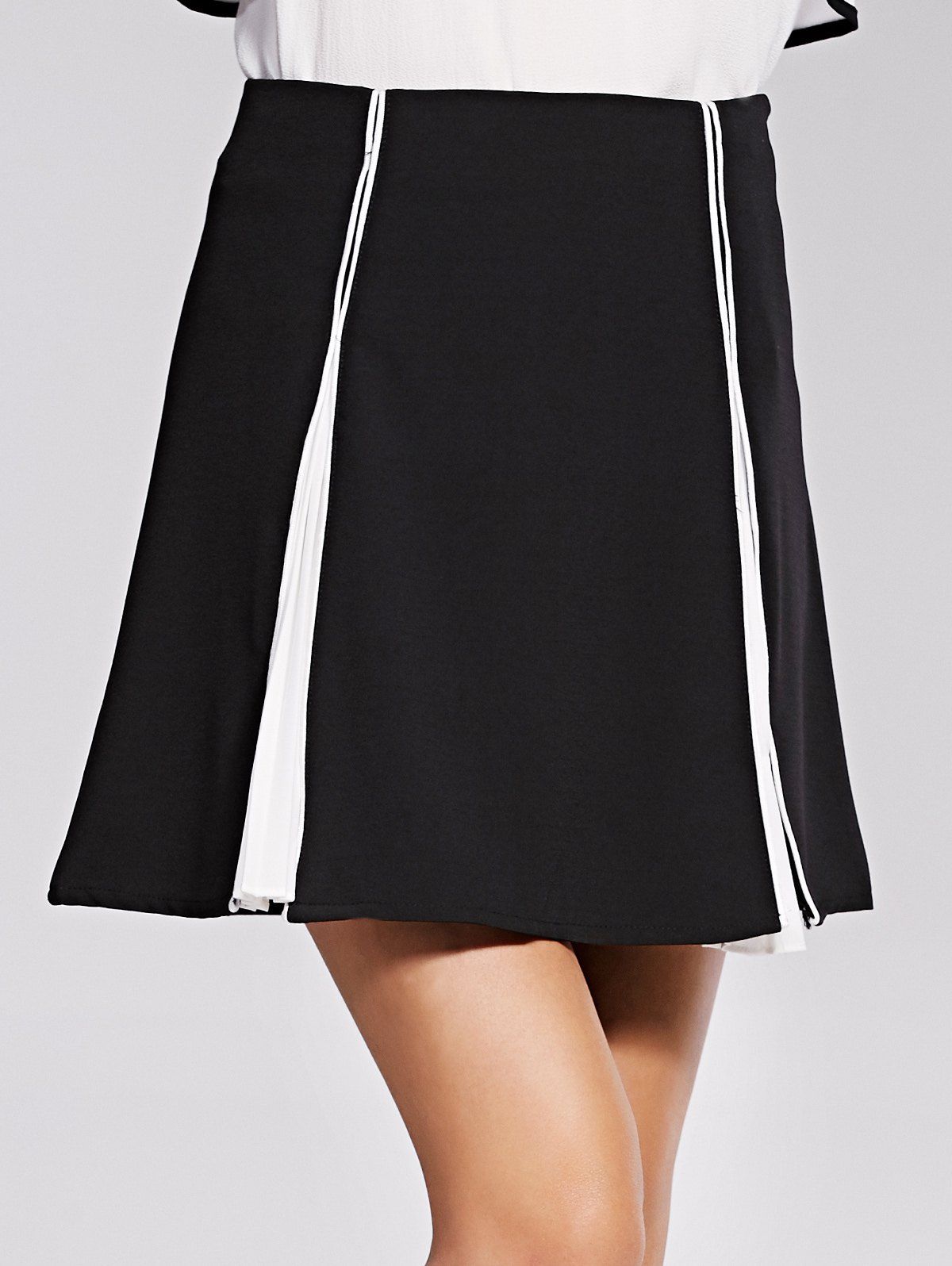 

Stylish Color Block A Line Womens Skirt, Black