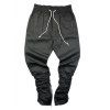 Casual Zipper Design Men's Lace Up Solid Color Pants - Noir 36