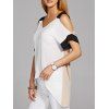 Stylish Asymmetric Short Sleeve V-Neck Women's Blouse - Blanc L