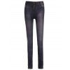 Skinny Pantalon mode chambray taille basse femme - Gris ONE SIZE(FIT SIZE XS TO M)