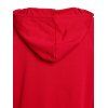 Trendy Hooded Long Sleeve Pocket Design Solid Color Women's Hoodie - RED L