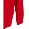 Trendy Hooded Long Sleeve Pocket Design Solid Color Women's Hoodie - RED L
