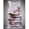 Letters and Butterfly 3D Print Round Neck Men's Tank Top - multicolore 2XL
