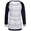 T-shirt Imprimé avec Poche à Col Rond et Manches Longues - Bleu S