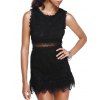 Women's Graceful See-Through High Waist Laced Dress - Noir ONE SIZE(FIT SIZE XS TO M)