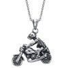 Collier Skull Chic Motorcycle For Men - Argent 
