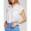 Femmes manches courtes Turn Down Collar Poches Double Shirt - Blanc ONE SIZE(FIT SIZE XS TO M)