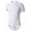 T-Shirt Élégant Design Fermeture Éclair au Dos Style Hip Hop pour Hommes - Blanc XL