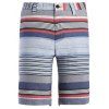 Color Block Striped Imprimer épissage Shorts Zipper Fly Straight Leg Men  's - Bleu M