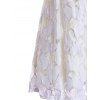 Sleeveless Ladylike Style Round Collar Jacquard Solid Color Lace Pleated Women's Dress - WHITE M