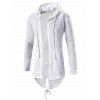 Veste Cardigan à Capuche Manches Longues Design Poches pour Hommes - Blanc XL