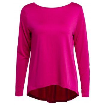 

Graceful Jewel Neck Sequin Splicing Long Sleeve Blouse For Women, Rose