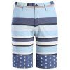 Droites Shorts d 'classiques Color Block Stripes Motif Hommes  Leg Zipper Fly - Bleu clair M