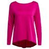 Graceful Jewel Neck Sequin Splicing Long Sleeve Blouse For Women - ROSE M