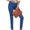 Mid taille Ripped femmes Skinny  's Jeans - Bleu M