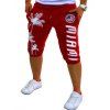 Pantalon Jogging Décontracté à Lacets et à Imprimé Arbre pour Hommes - Rouge XL