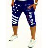Pantalon Jogging Décontracté à Lacets et à Imprimé Etoiles pour Hommes - Bleu M